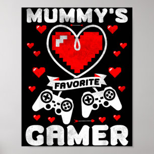 Poster Mamãe's Gamer Favorito Funny Meninos Crianças Dia 