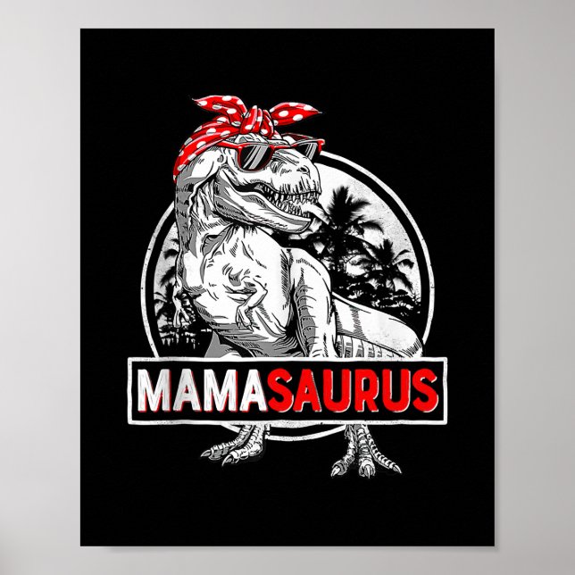 Poster Mamasauro T Rex Dinossauro Dia de as mães Engraçad (Frente)
