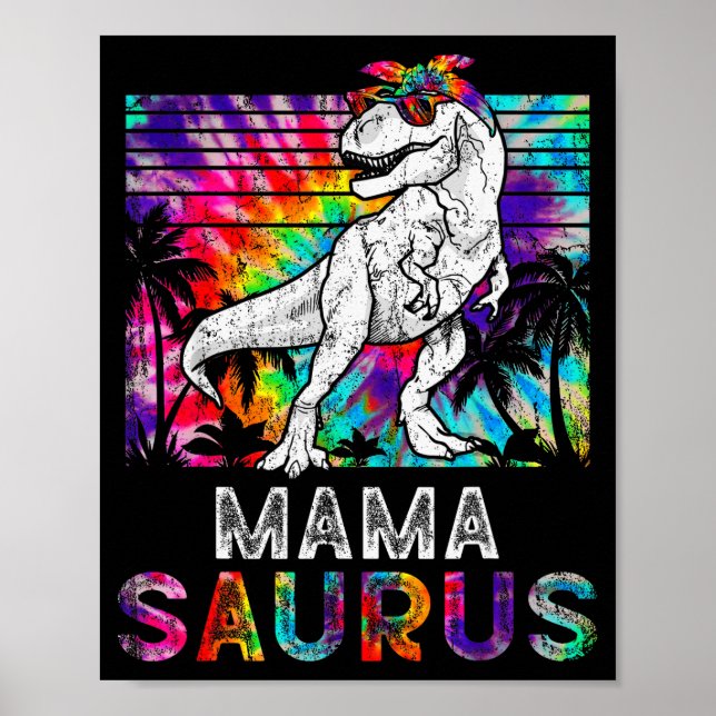 Poster Mamasaurus Dinosaur Mama Saurus Family Matching Ti (Frente)
