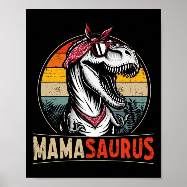 Poster Mamasaurus Mãe Dinossauro Para O Dia Das Mães Nata (Frente)