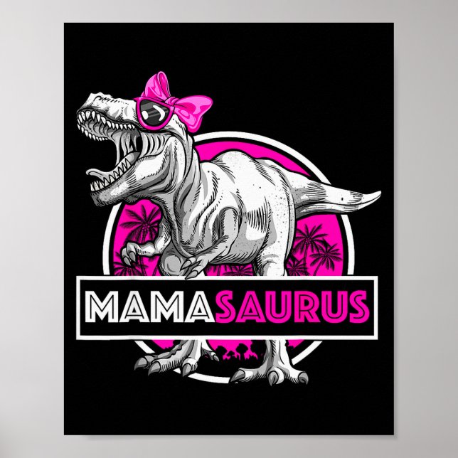 Poster Mamasaurus T-rex Correspondente Funny Mãe Saurus D (Frente)