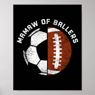 Poster Mamaw De Llers Futebol Engraçado Avó Mamaw 