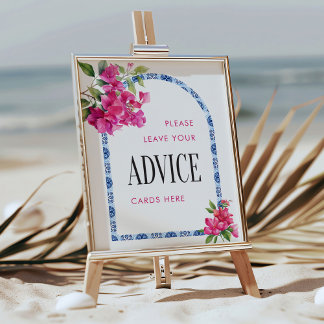 Poster Mamma Mia Floral Bridal Shower Advice