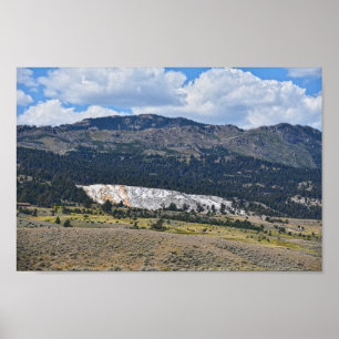 Poster Mammoth Hot Primavera Panorama, Yellowstone, Wyomi