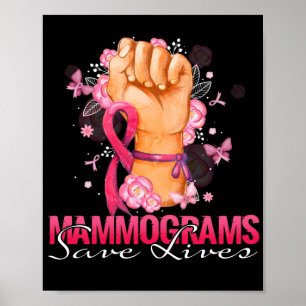 Poster Mamografias salvam vidas Sensibilização ao Cance