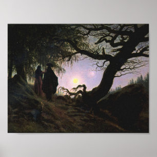 Poster Man and Woman Contemplating the Moon (Friedrich)