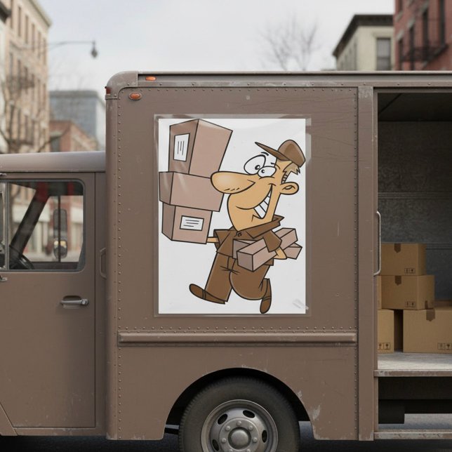 Poster Man Delivering Parcels (Criador carregado)