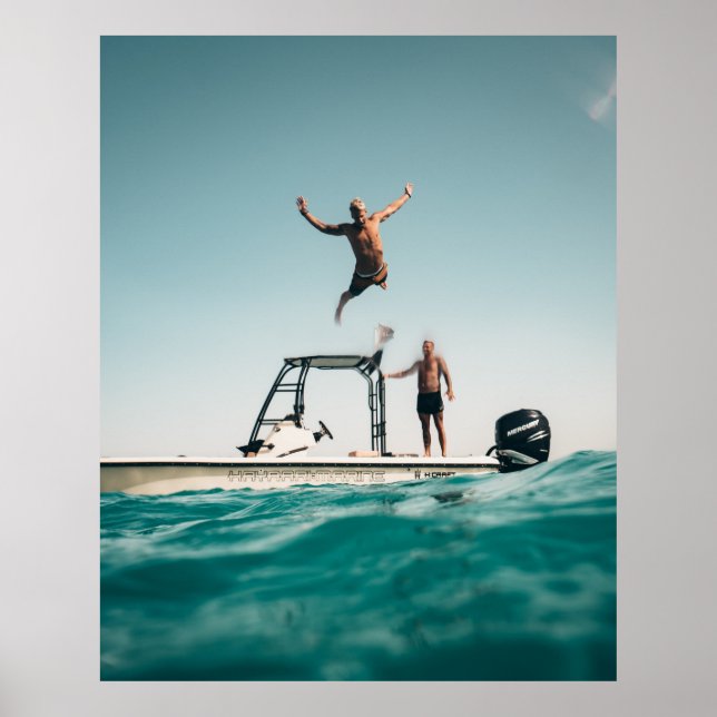 Poster Man diving on pool (Frente)