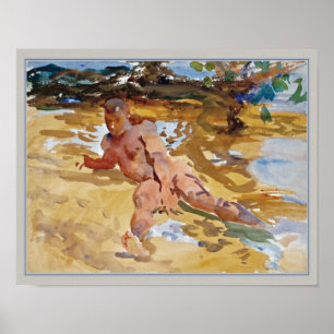 Poster Man on Beach Florida by John Singer Sargent