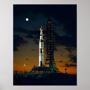 Poster MAN ON THE MOON APOLLO 4 Saturn V rocket Used for 