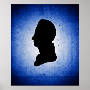 Póster "Man Silhouette on Blue" poster/impressão