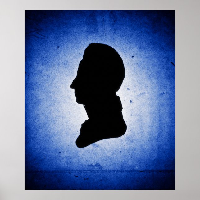 Póster "Man Silhouette on Blue" poster/impressão (Frente)