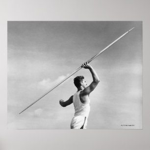 Póster Man Thwing Javelin