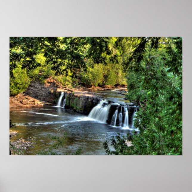 Póster Manabezho Falls, Michigan. (Frente)