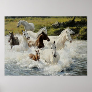 Póster Manada de cavalos, Papel afixar (mate)