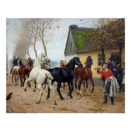 Póster Manada de Cavalos por volta de 1878