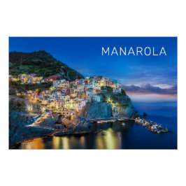 Póster Manarola Cinque Terre La Spezia Itália Panorama