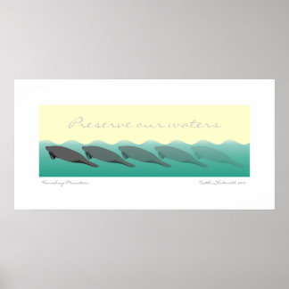 Póster Manateiras em desaparecimento - Preservar nossas á