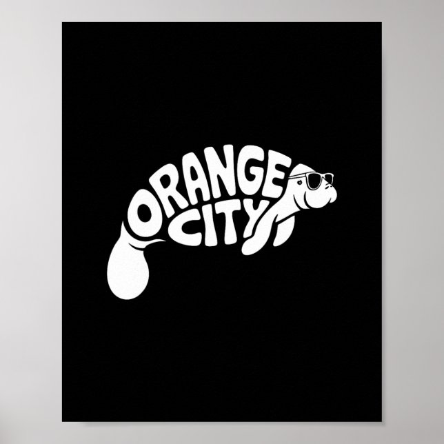 Poster Manatí da Cidade Laranja Orlando Flórida Férias Fo (Frente)