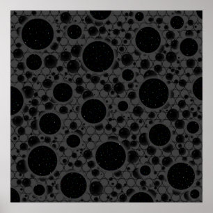 Poster Manchas de Bolha Espacial - Preto