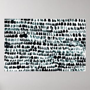 Poster Manchas pretas com manchas, manchas e grãos