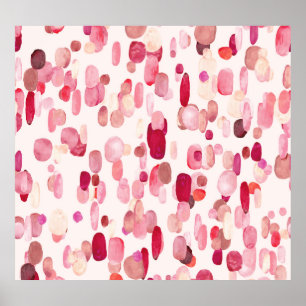 Poster Manchas Vermelhos Cor-de-Rosa Bonitos Sem Costura