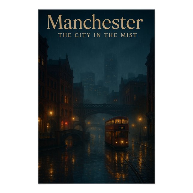 Póster Manchester – A Cidade na Névoa cena noturna (Frente)