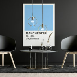 Póster Manchester Blue Cityzen - Limite Branco