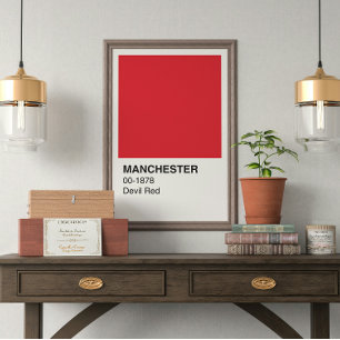 Póster Manchester Devil Red - Fronteira Branca