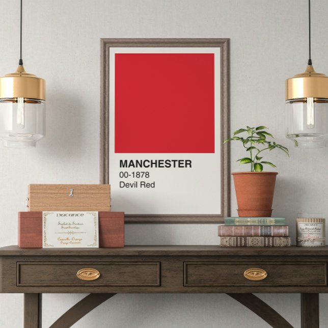 Póster Manchester Devil Red - Fronteira Branca (Criador carregado)