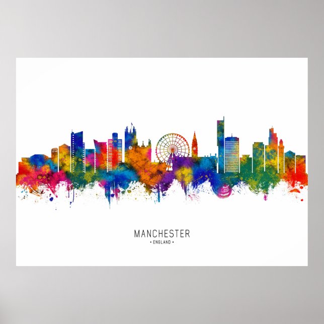 Poster Manchester England Skyline (Frente)