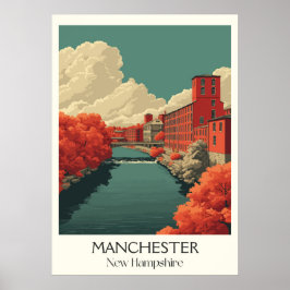 Poster Manchester New Hampshire Mill City