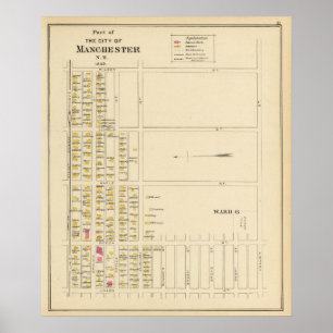 Póster Manchester, NH, divisão 6