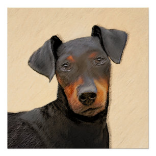 Póster Manchester Terrier Pintura Original