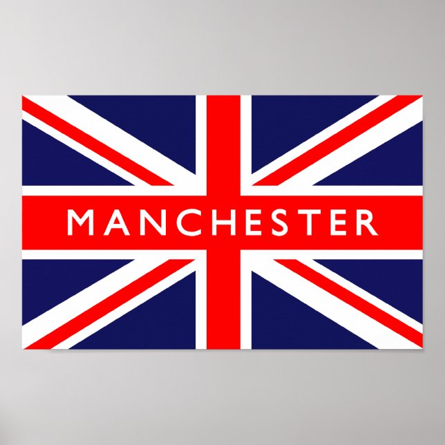 Poster Manchester UK Flag (Frente)