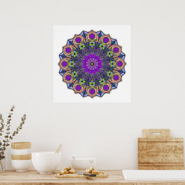 Poster Mandala 12-2 VioletPeach - Cartaz