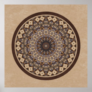Póster Mandala abstrata das cores do café