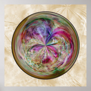 Póster Mandala abstrata multicolorido da bolha