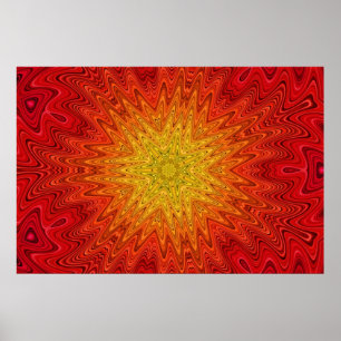 Póster Mandala alaranjada e amarela de