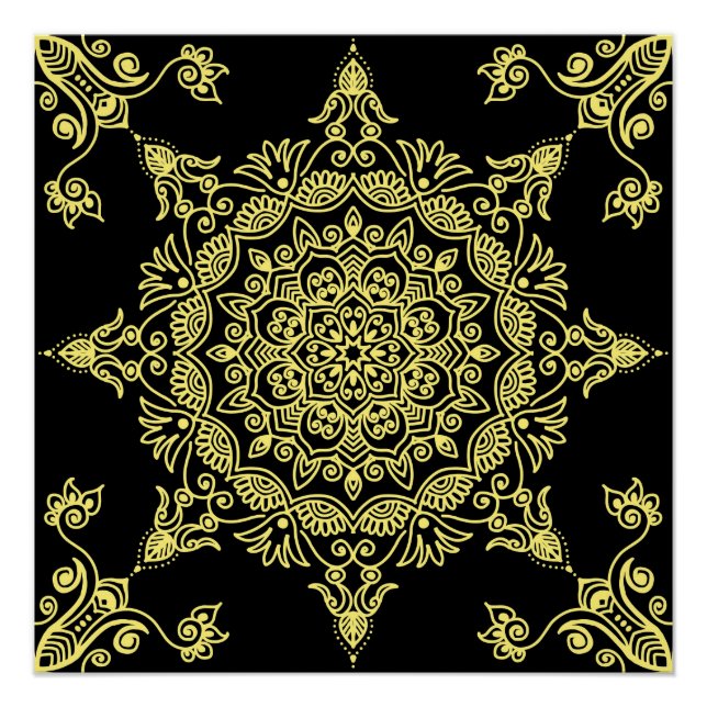 Póster Mandala amarela (Frente)