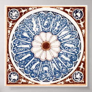 Poster Mandala antiga do zodíaco