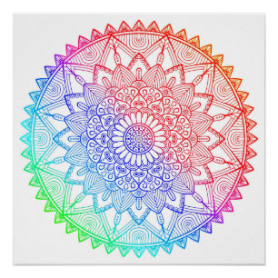 Póster Mandala Arco-íris