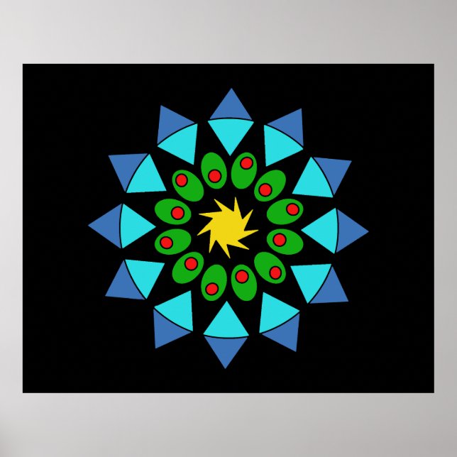 Poster - Mandala Azul e Verde (Frente)