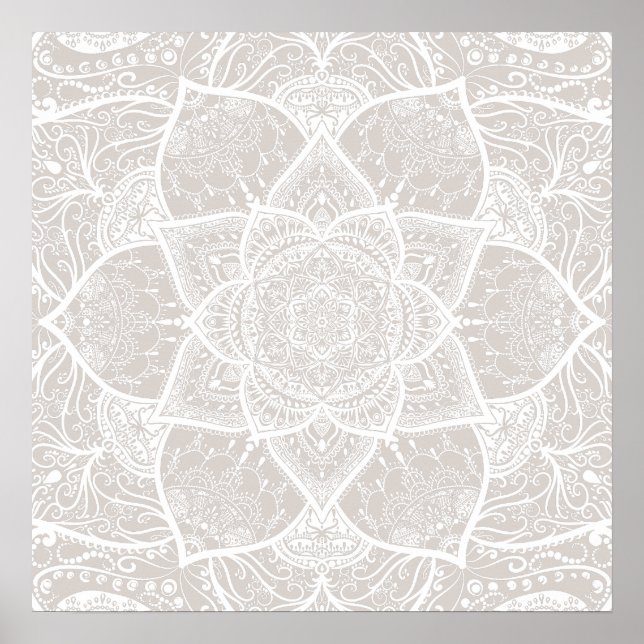 Poster Mandala cinza e Branco - Loergann no Lynx (Frente)