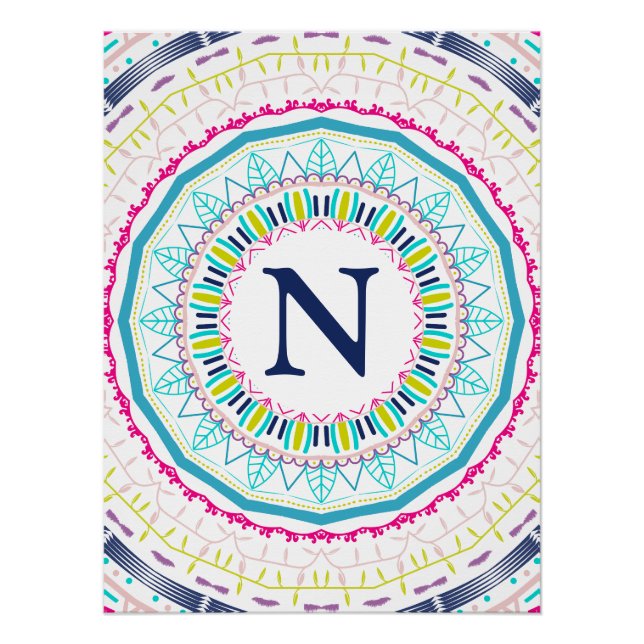 Póster mandala colorida (Frente)