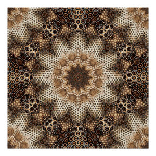 Póster Mandala com Elementos Hexagonais