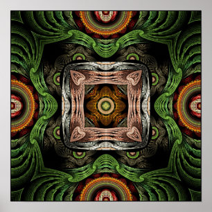 Póster Mandala da escultura do metal