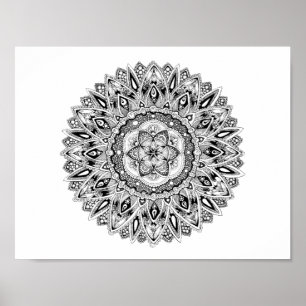 Póster Mandala da flor com a semente da vida