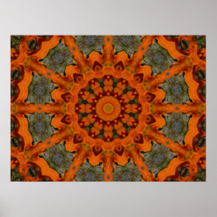 Póster Mandala da laranja do hemerocallis
