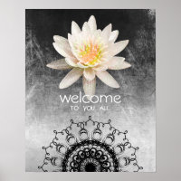 Mandala Damask Lotus Bem-Vindo Meditação Yoga